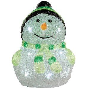 Светящаяся фигура Снеговик Frosty Green 24 см, 20 LED ламп, на батарейках, IP44 Kaemingk фото 2