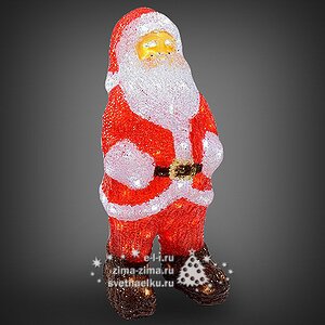 Санта светящийся, 120 см, уличный, акрил, 600 холодных белых LED ламп Kaemingk фото 1