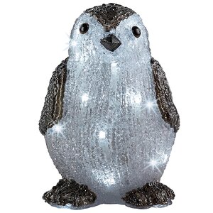 Светодиодная фигура Пингвин 20 см 24 холодных белых LED лампы, акрил, IP44 Kaemingk фото 2