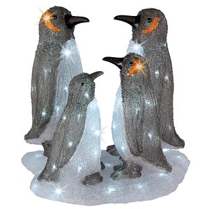 Светодиодная фигура "Семья Пингвинов", 47 см, уличная, акрил, 96 холодных белых LED ламп Kaemingk фото 2