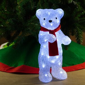 Светящаяся фигура Белый Медведь 41 см уличная, 40 холодных белых LED ламп Kaemingk фото 1