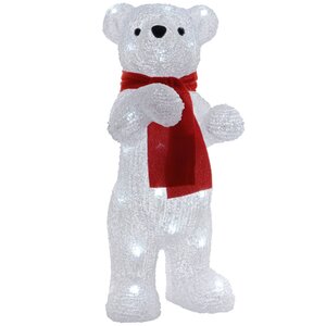 Светящаяся фигура Белый Медведь 41 см уличная, 40 холодных белых LED ламп Kaemingk фото 2