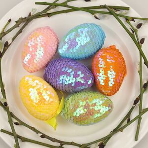 Пасхальные подвески Яйца - Color Easter 6 см, 6 шт Koopman фото 5