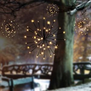 Светодиодное украшение Полярная Звезда черная 70 см, 160 экстра теплых белых LED ламп с мерцанием, IP44 Kaemingk (Кейминг) фото 3