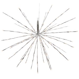 Светодиодное украшение Полярная Звезда серебряная 45 см, 72 теплые белые LED лампы с мерцанием, IP44 Kaemingk фото 2