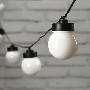 Гирлянда из лампочек Мона 20 ламп, теплые белые LED, 9.5 м, черный ПВХ, IP44 Kaemingk фото 8