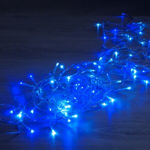 Светодиодная гирлянда нить Объемная 80 белых/синих LED ламп 6 м, прозрачный ПВХ, контроллер, IP44 Kaemingk фото 4