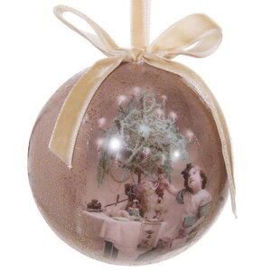 Елочный шар из папье-маше Канун Рождества 8 см ShiShi фото 1