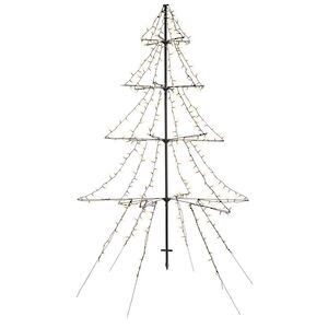 Светодиодная фигура Елка Лучиа 3 м, 600 теплых белых LED ламп, контроллер, IP44 Kaemingk фото 4