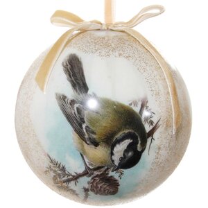 Елочный шар из папье-маше Птичка Синичка 11 см ShiShi фото 1