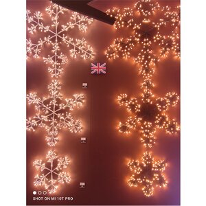 Светодиодная снежинка Lausanne Silver 108 см, 480 теплых белых LED ламп с мерцанием, IP44 Kaemingk фото 3