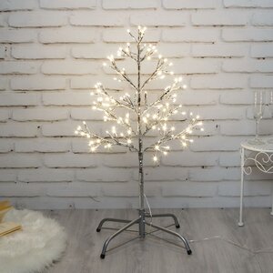 Светодиодное дерево Lausanne Silver 78 см, 140 теплых белых LED ламп с мерцанием, IP44 Kaemingk фото 1