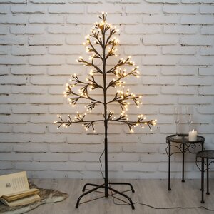 Светодиодное дерево Lausanne Black 108 см, 230 экстра теплых белых LED ламп с мерцанием, IP44 Kaemingk фото 1