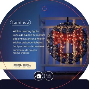 Светодиодное украшение Balcony Lights - Рождественский венок 78 см, 160 теплых белых LED ламп, IP44 Kaemingk фото 2
