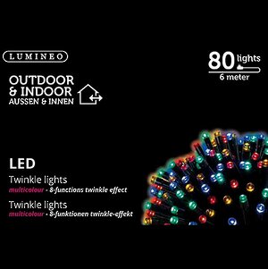 Светодиодная гирлянда нить Объемная 80 разноцветных LED ламп 6 м, черный ПВХ, контроллер, IP44 Kaemingk фото 5