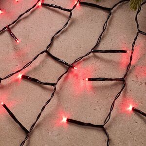 Светодиодная гирлянда нить Объемная 80 красных LED ламп 6 м, черный ПВХ, контроллер, IP44 Kaemingk фото 2