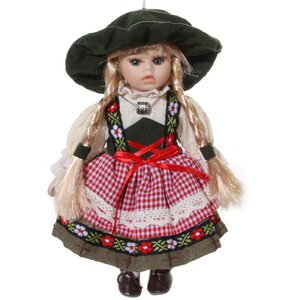 Фарфоровая елочная игрушка Кукла Вильгельмина 20 см, подвеска ShiShi фото 1