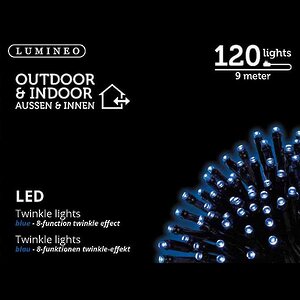 Светодиодная гирлянда Объемная 120 синих LED ламп 9 м, черный ПВХ, контроллер, IP44 Kaemingk фото 4