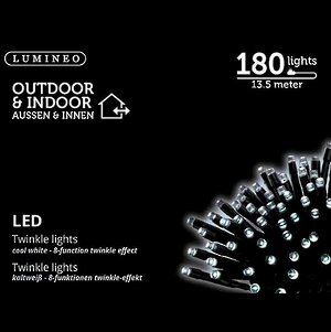 Светодиодная гирлянда нить Объемная 180 холодных белых LED ламп 13.5 м, черный ПВХ, контроллер, IP44 Kaemingk фото 6
