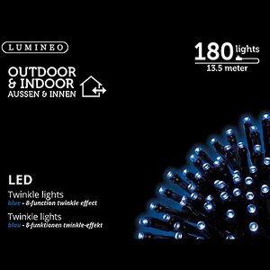 Светодиодная гирлянда нить Объемная 180 синих LED ламп 13.5 м, черный ПВХ, контроллер, IP44 Kaemingk фото 4