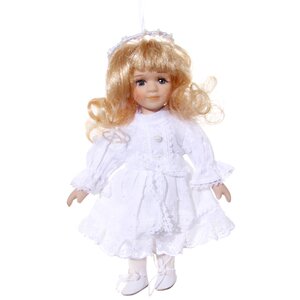 Фарфоровая елочная игрушка Кукла Эмили 20 см, подвеска ShiShi фото 1