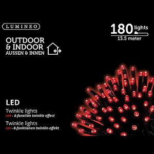 Светодиодная гирлянда нить Объемная 180 красных LED ламп 13.5 м, черный ПВХ, контроллер, IP44 Kaemingk фото 4