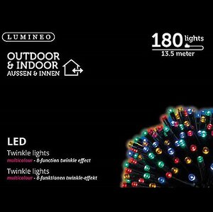 Светодиодная гирлянда нить Объемная 180 разноцветных LED ламп 13.5 м, черный ПВХ, контроллер, IP44 Kaemingk фото 5