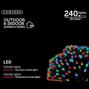 Светодиодная гирлянда нить Объемная 240 разноцветных LED ламп 18 м, черный ПВХ, контроллер, IP44 Kaemingk фото 5