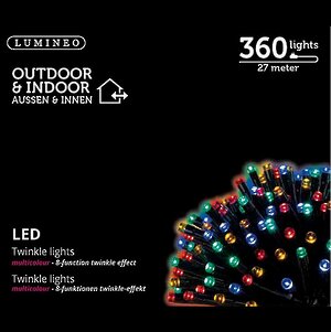 Светодиодная гирлянда нить Объемная 360 разноцветных LED ламп 27 м, черный ПВХ, контроллер, IP44 Kaemingk фото 5