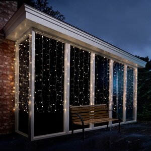 Светодиодный занавес Brilliant Waterfall 2.25*1.5 м, 240 теплых белых LED ламп, прозрачный ПВХ, контроллер, IP44 Kaemingk (Кейминг) фото 2