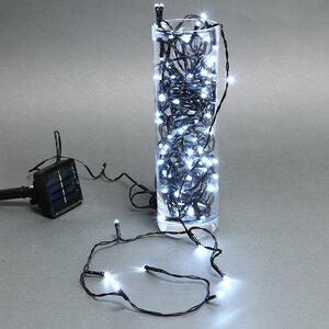 Гирлянда на солнечной батарее Lumineo Solar 9.9 м, 100 холодных белых LED ламп, черный ПВХ, контроллер, IP44 Kaemingk фото 2