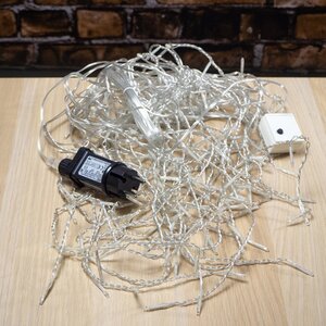 Светодиодная гирлянда Бахрома 7.5*0.5 м, 175 холодных белых/синих LED ламп, контроллер, белый ПВХ, IP44 Kaemingk фото 6