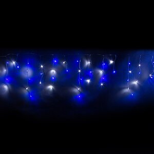 Светодиодная гирлянда Бахрома 7.5*0.5 м, 175 холодных белых/синих LED ламп, контроллер, белый ПВХ, IP44 Kaemingk фото 7