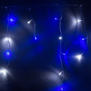 Светодиодная гирлянда Бахрома 7.5*0.5 м, 175 холодных белых/синих LED ламп, контроллер, белый ПВХ, IP44 Kaemingk фото 2