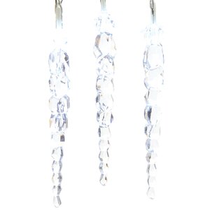 Светодиодная гирлянда Ледяные сосульки 24 холодных белых LED ламп 4.6 м, прозрачный ПВХ, контроллер, IP44 Kaemingk фото 5