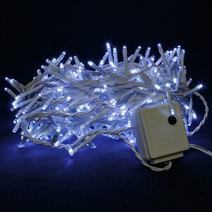 Светодиодная гирлянда нить Lumineo Snake 7.5 м, 350 холодных белых LED ламп, белый ПВХ, контроллер, таймер, IP44 Kaemingk фото 2