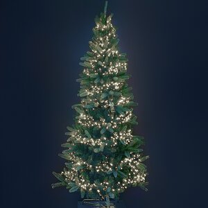 Ярусная гирлянда на елку Easy Light - Объемная, теплые белые LED лампы, зеленый ПВХ, диммер, IP44