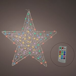 Светящаяся звезда Stella 58 см, 80 разноцветных LED ламп, пульт управления, IP44 Kaemingk фото 1