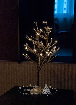 Мини дерево "Рождественское", на батарейках,  50 см, 24 LED ламп, холодный белый Kaemingk фото 1