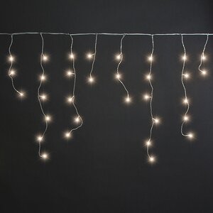 Светодиодная гирлянда Сосульки на батарейке 7*0.5 м, 192 теплых белых LED ламп, белый ПВХ, контроллер, таймер, IP44 Kaemingk (Кейминг) фото 3