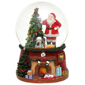 Музыкальный снежный шар Санта Клаус с Елочкой 15*11 см Sigro фото 1