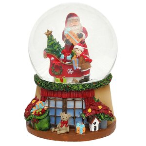 Музыкальный снежный шар Санта Клаус с Подарками 15*11 см Sigro фото 1