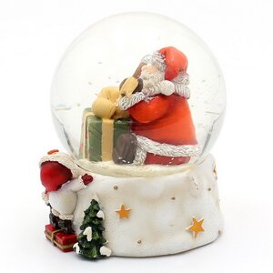 Снежный шар Санта Клаус с Подарком 8 см Sigro фото 4