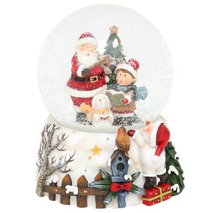 Музыкальный снежный шар Санта и Юные певцы, 15*12 см