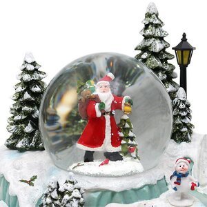 Снежный шар Санта Клаус в Сноувилле 30 см, с подсветкой, музыкой и движением, на батарейках Sigro фото 5