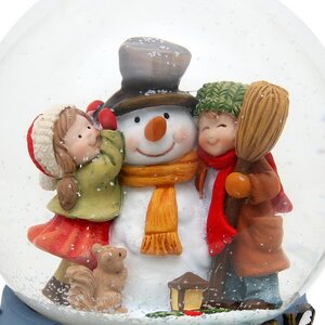 Музыкальный снежный шар Снеговик Персивальд с малышами 15*11 см Sigro фото 2
