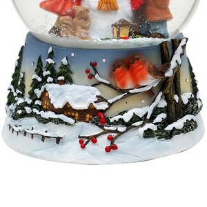 Музыкальный снежный шар Снеговик Персивальд с малышами 15*11 см Sigro фото 4