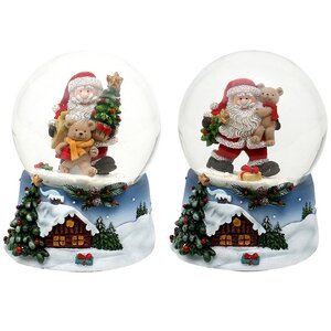 Снежный шар Санта-Клаус с Мишкой Тедди 9 см Sigro фото 2