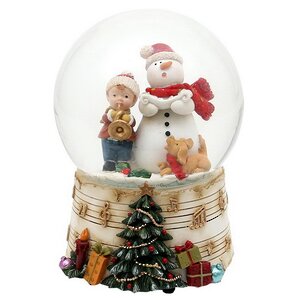 Музыкальный снежный шар Снеговичок Йодгар с Роберто - Дуэт 15 см, на батарейках Sigro фото 1