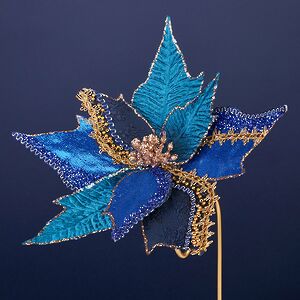 Искусственная пуансеттия Vello Fonse 25 см, клипса Winter Deco фото 4